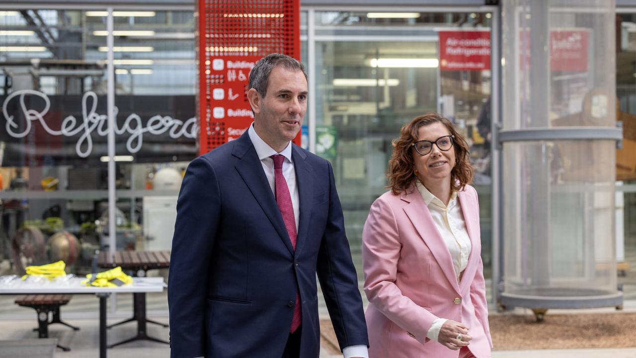 Treasurer Jim Chalmers alongside Social Services Minister Amanda Rishworth. NCA NewsWire/Emma Brasier