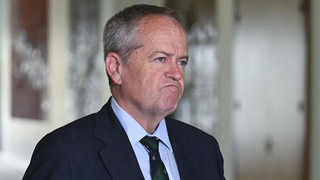 CANBERRA, AUSTRALIA  - NewsWire Photos - December 9, 2024:  Bill Shorten MP holds a press conference at Parliament House in Canberra. Picture: NewsWire / Martin Ollman