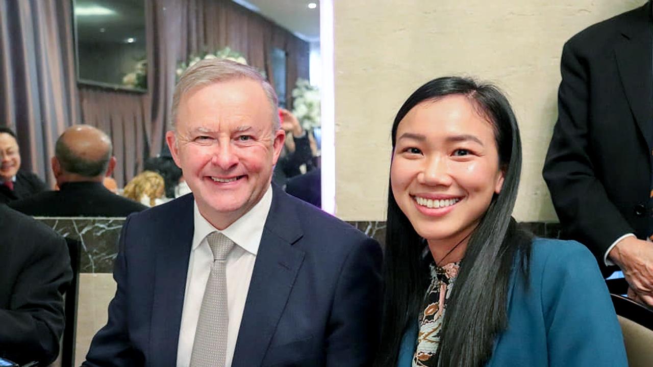 Labor leader Anthony Albanese with Western Sydney lawyer Tu Le at a Fowler fundraiser in June. Ms Le was endorsed by outgoing Fowler MP Chris Hayes to run in the seat. Picture: Facebook