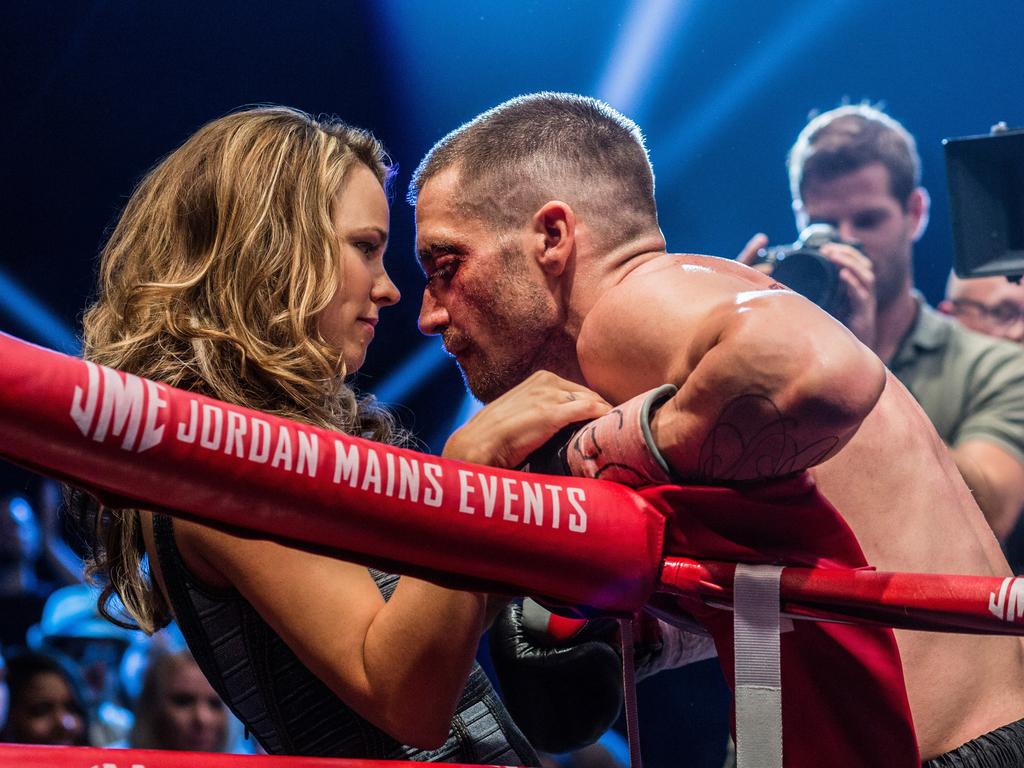 Rachel McAdams and Jake Gyllenhaal in a scene from the movie Southpaw. Picture: Roadshow Films/Scott Garfield