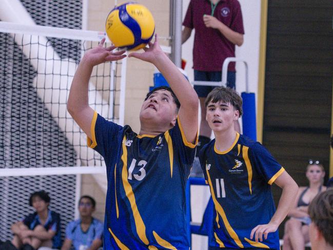 The Australian Volleyball Schools Cup is being played at the Gold Coast Sports and Leisure Centre in Carrara.Picture: Glenn Campbell