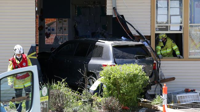 The car crashed into a classroom at Banksia Road Public School. Picture: Jonathan Ng