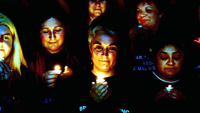 Women and allies are encouraged to contribute to the memorial with flowers, LED candles and messages of support. Picture: david Hill