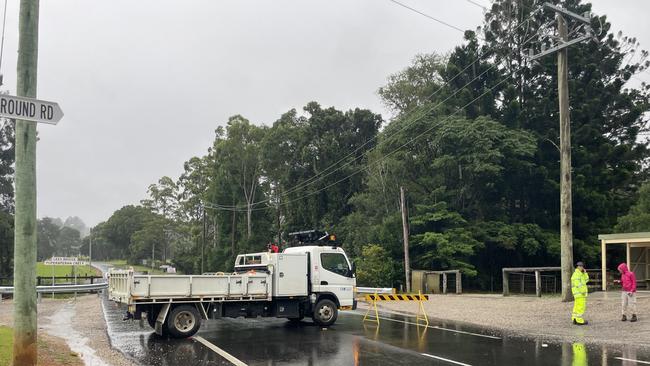 The road was blocked after the crash. Picture: Matt Gazy