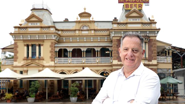 Craig Percival, the managing director of Woollam Constructions at the Breakfast Creek Hotel which was built by the company in 1886.