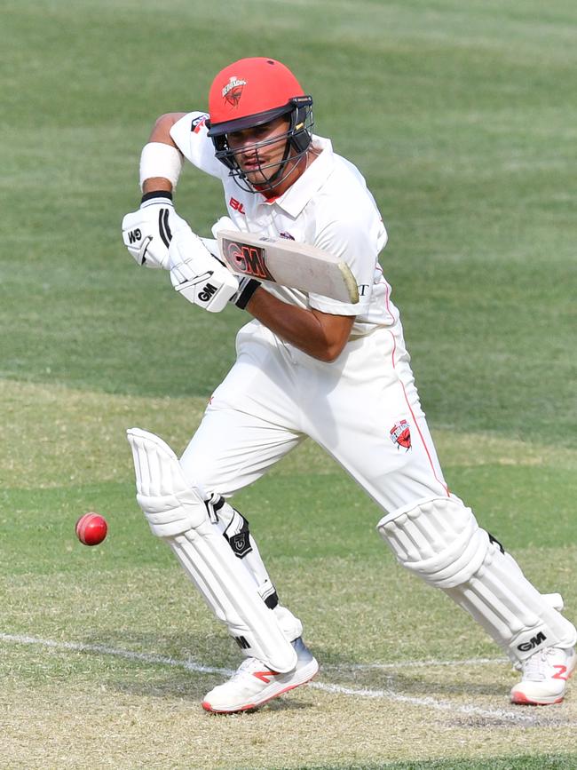 Jake Weatherald of the Redbacks on his way to his half-century at Adelaide Oval. Picture: AAP Image/David Mariuz