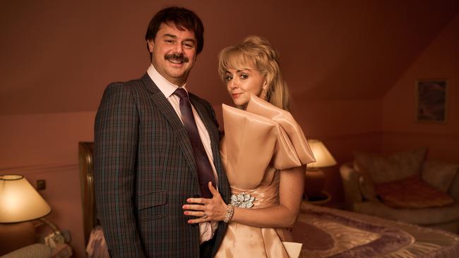 Danny Dyer as Freddie Jones and Lisa McGrillis as Valerie Jones in the television adaptation of Jilly Cooper’s saucy Rivals. Picture: Robert Viglasky