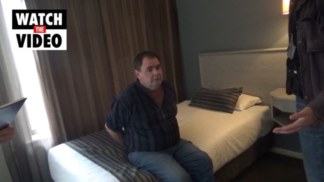 Arrest video of paedophile waiting in hotel room