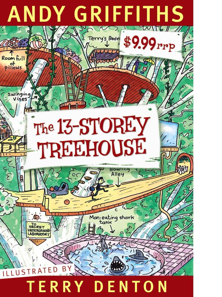 The 13-Storey Treehouse was the first in the Treehouse series by Andy Griffiths and Terry Denton and has sold almost 674,000 copies since its release in 2011. Picture: Pan MacMillan