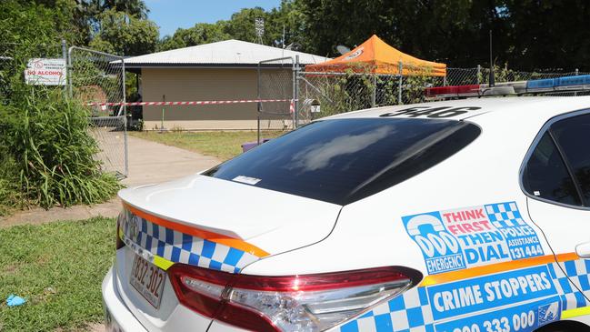 NT Police investigate a suspected domestic violence homicide after a 31-year-old woman allegedly fatally stabbed her 33-year-old partner and a 51-year-old woman at a home in Alawa on Friday, February 28. Picture: Zizi Averill