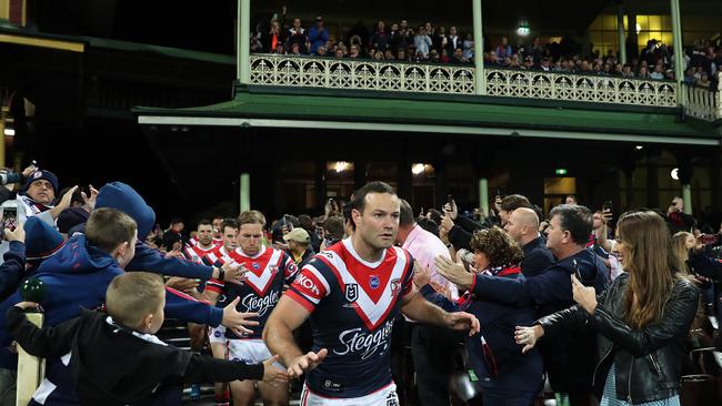 Roosters Boyd Cordner enters the field for the Sydney Roosters v Melbourne Storm NRL Preliminary Final at the SCG. Picture: Brett Costello