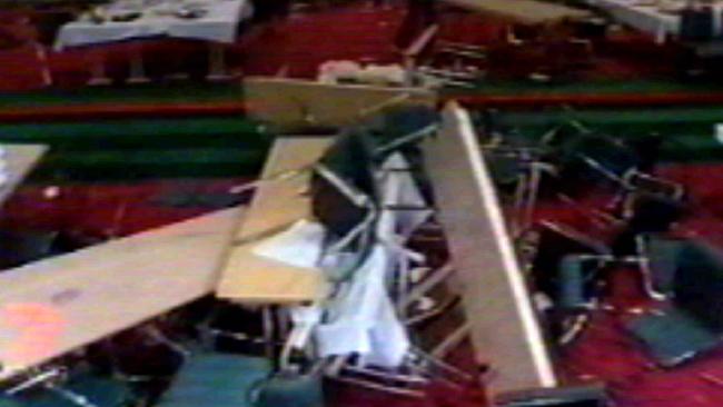 Damage following the Ballroom Blitz. Picture: Seven News.