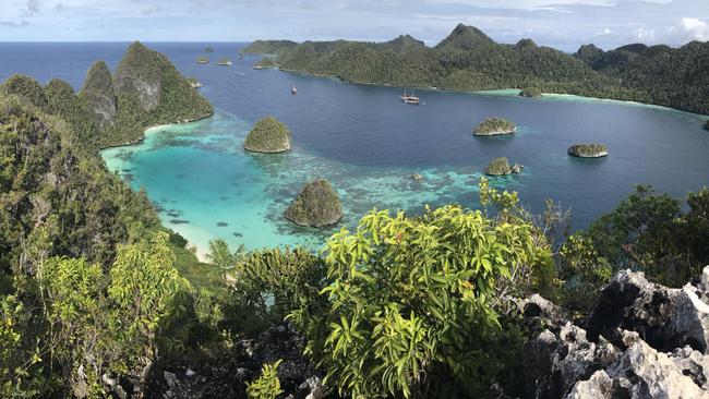 The breathtaking panorama from Mount Pindito in Raja Ampat, Indonesia. Picture: Penny Hunter