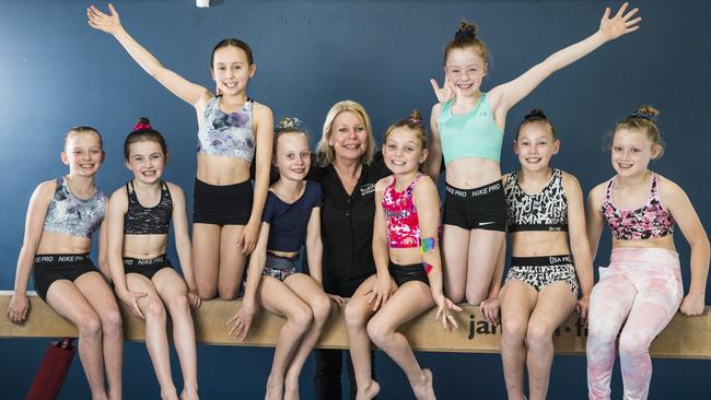 Allstars owner Vicki Flamsteed with (from left) Sophie Chester, Kylah Rees, Nelly Tudman, Evie Radke, Harper Pavey, Lucy Campling, Jade Taylor and Lilly Killgour, Wednesday, July 28, 2021. Picture: Kevin Farmer