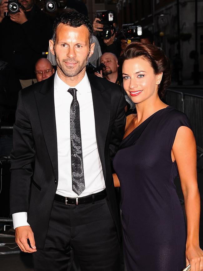 With his former wife Stacey Giggs in 2010.