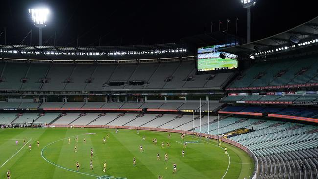 How much longer will AFL games be played without fans? Picture: AAP Images