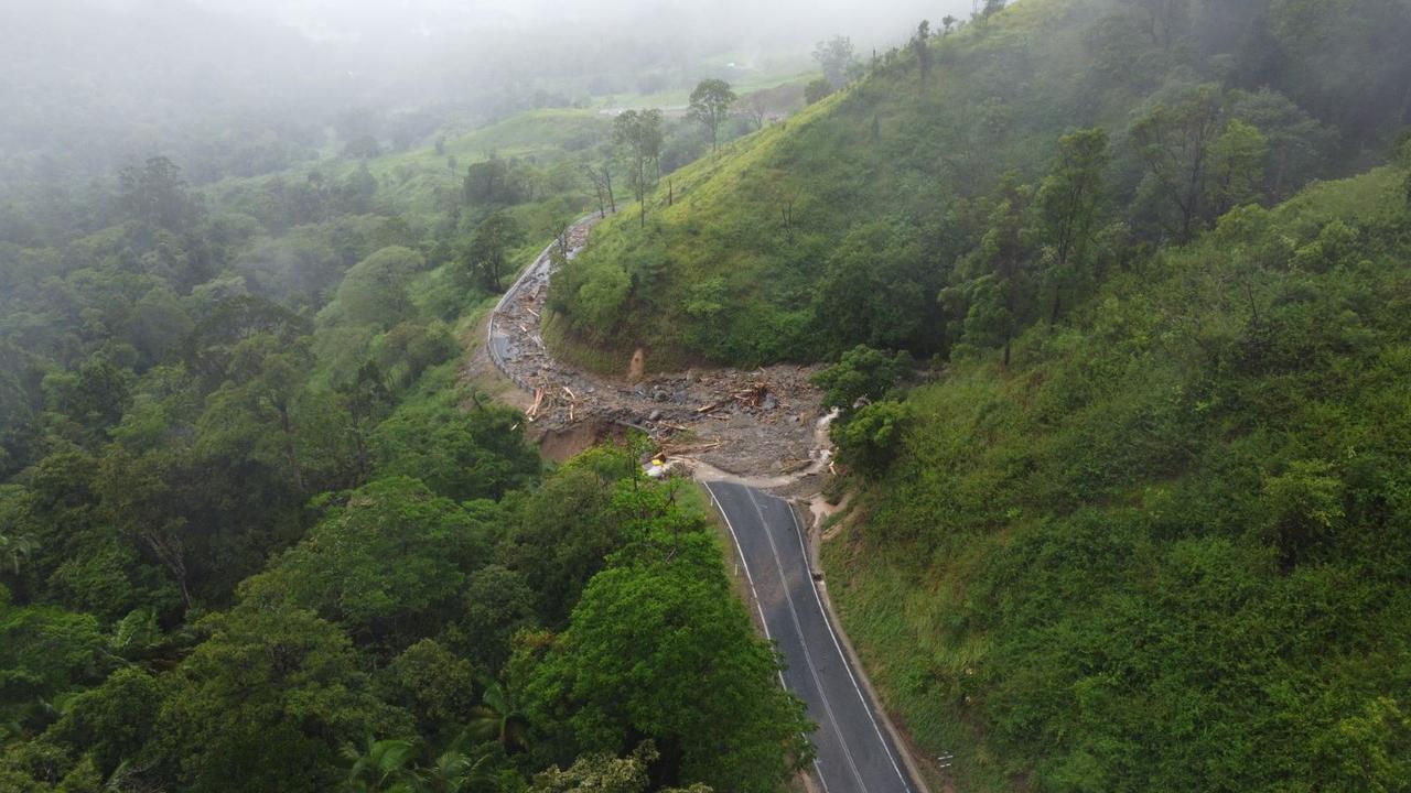 Mackay-Eungella Road was closed in both directions on Eungella Range earlier in 2023 due to extensive damage caused by heavy rainfall. Picture: Contributed