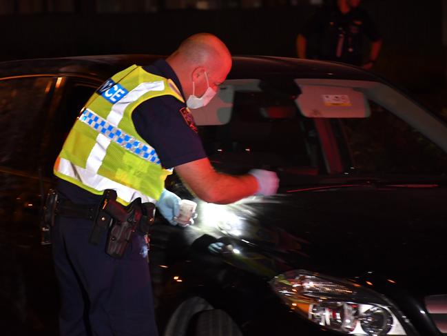 Police at the scene of a botched robbery at Mawson Lakes Hotel. Picture: Braeden Gatt