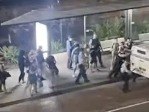 A brawl of approximately 40 teens broke out at Manly Wharf last night around 9 pm, 9 January 2025. Picture: Suppliedhttps://manlyobserver.com.au/couple-save-boy-begging-for-life-in-manly-wharf-teen-brawl/