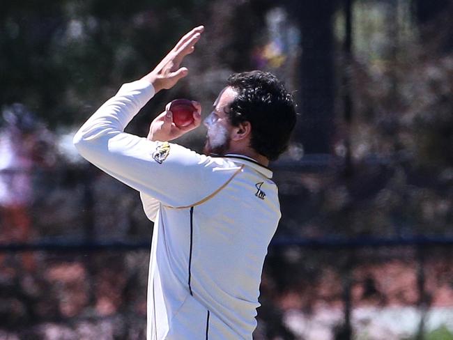 Dominic Matarazzo of Monash bowling during Premier Cricket: Carlton v Monash Tigers on Saturday, February 3, 2018, in Carlton, Victoria, Australia.Picture: Hamish Blair