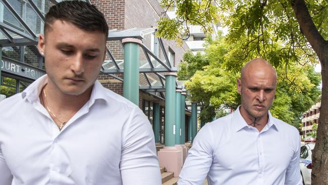 Troy Xerri (right), the brother of banned NRL star Bronson Xerri (left), is behind bars after a weekend visit to a McDonald’s drive-thru breached his bail over a horror 2019 car crash. Picture: Monique Harmer