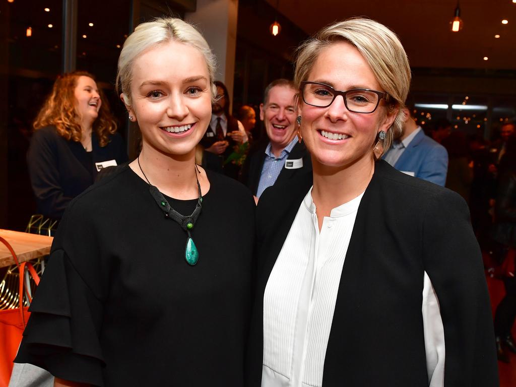 Elise Partington and Lucy Johnson at The City Awards 2017 at Keith Murdoch House in Adelaide. Picture: Keryn Stevens