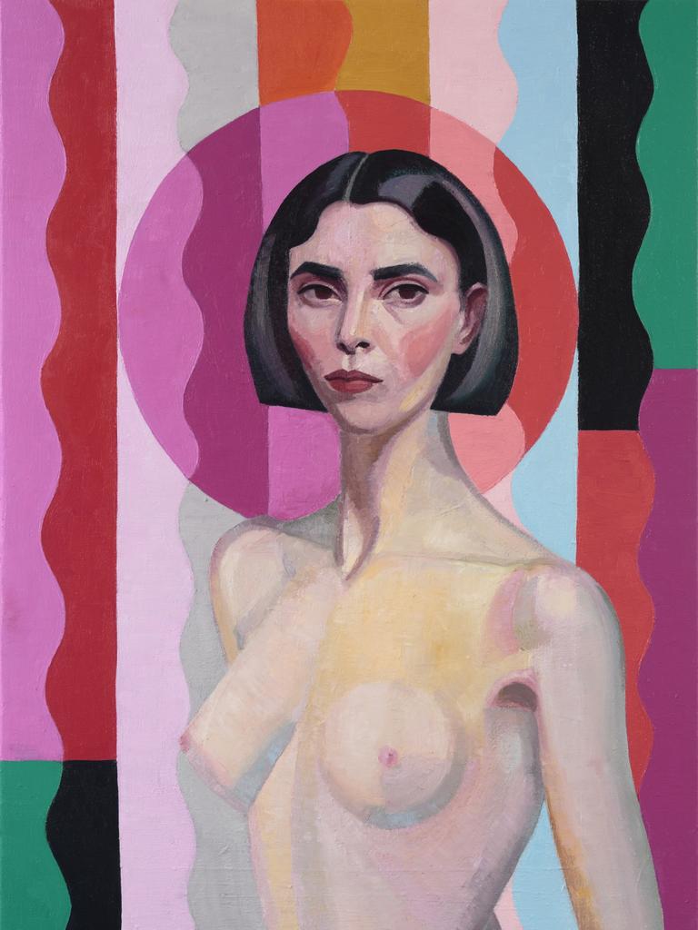 Yvette Coppersmith Nude self portrait, after Rah Fizelle 2016, oil on linen, National Gallery of Australia.