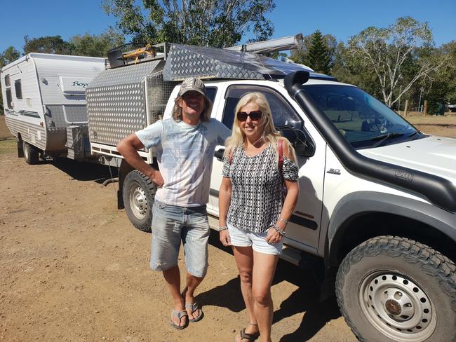 Holidaymakers David and Lynette Gerke stopped at the Kershaw Gardens yesterday.