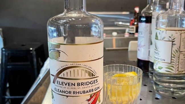 Darren Lockyer’s new Eleven Bridges rhubarb gin. Des Houghton pic