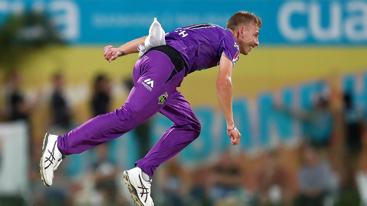 Speedster Riley Meredith will lead a strong Hobart bowling line-up.