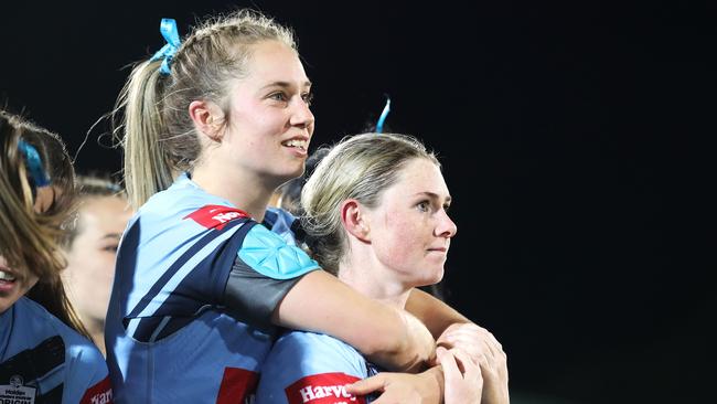 Maddie Studdon and Ali Brigginshaw shared the Female Player of the Year award. Picture: Mark Kolbe