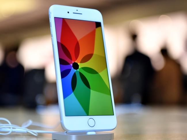 New iPhone products at the Apple Store in Sydney, Friday, September 22, 2017. Tech giant Apple have today released the iPhone 8 and iPhone 8 Plus smartphones. (AAP Image/Joel Carrett) NO ARCHIVING