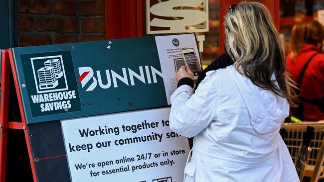 Bunnings customers check in using the Randwick store’s QR code. Picture: NCA NewsWire/Bianca De Marchi
