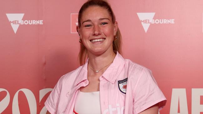 MELBOURNE, AUSTRALIA - AUGUST 20: XXXX during the 2024 AFLW Season Launch at Melbourne Town Hall on August 20, 2024 in Melbourne, Australia. (Photo by Jonathan DiMaggio/AFL Photos/via Getty Images)