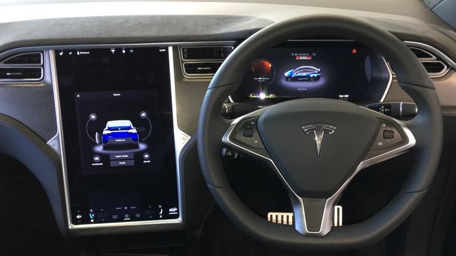 Space age: the Tesla’s centre screen looks like an iPad.