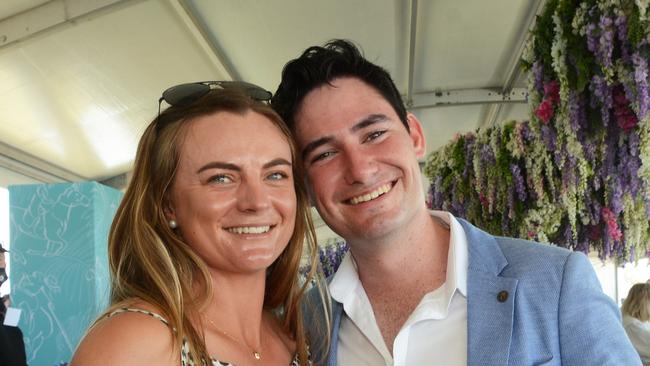 MAGIC MILLIONS 2022: Hayley Morris and Jedd Johnstone at Pacific Fair Magic Millions Polo at Main Beach. Picture: Regina King