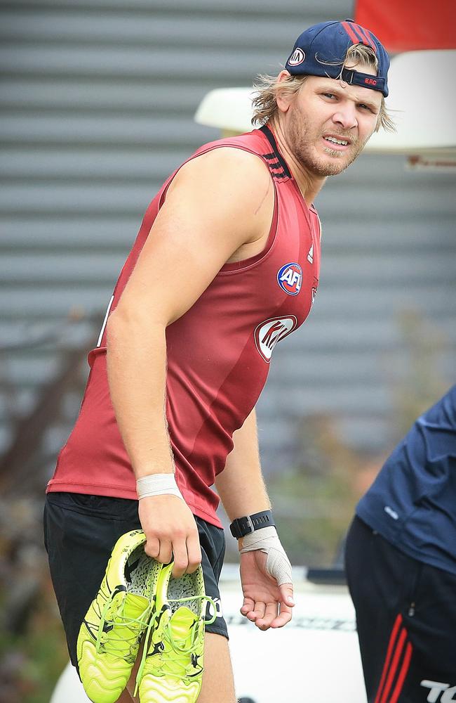 The Western Bulldogs are interested in Essendon defender Michael Hurley Picture: Wayne Ludbey