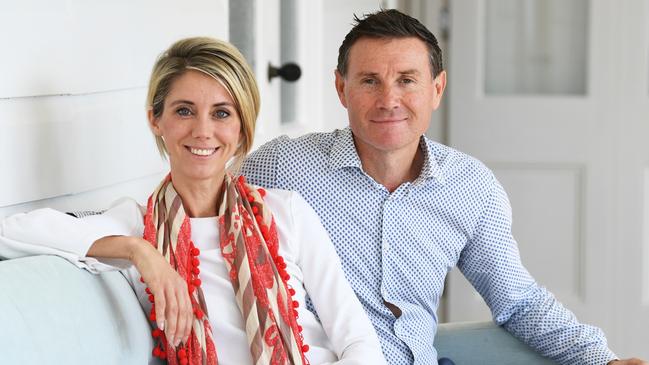 Federal Liberal MP Andrew Laming and his wife Olesja at their home in Redland. PHOTO: Dan Peled