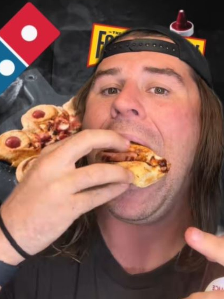 Russ weighed in on the pizza. Picture: TikTok/@RussEats
