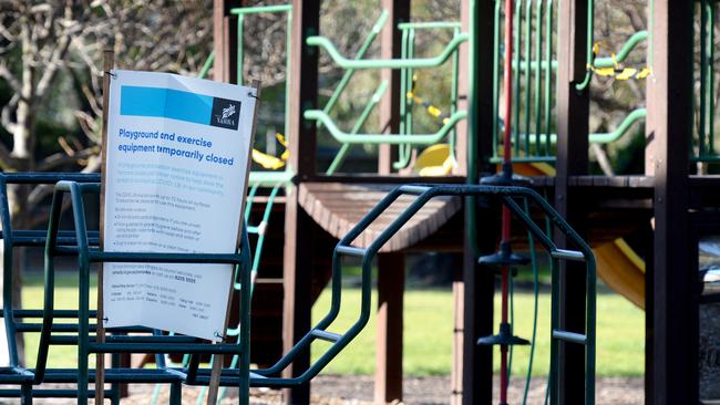 An empty playground in Richmond, still closed due to the Coronavirus pandemic. Picture: Andrew Henshaw