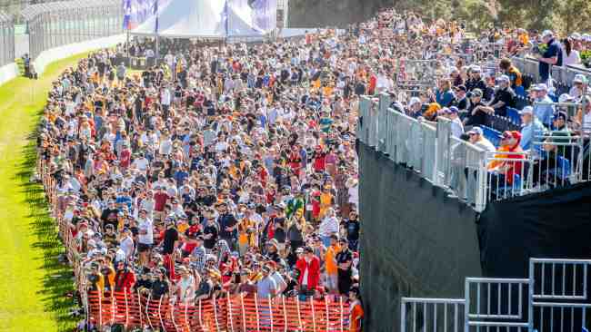 The 2022 Australian Grand Prix attracted the biggest crowd for a weekend event in history. Picture: Jake Nowakowski