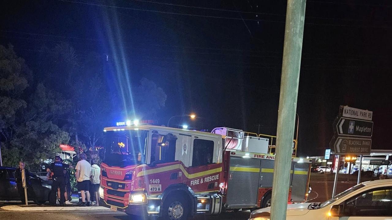 The scene of a crash just outside Nambour near the intersection of National Park Road.