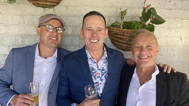 Jeremy Easterman, Dale Tinman and Dave Reay at The Prince of Merewether Melbourne Cup event, 2022. Pic: Amy Ziniak