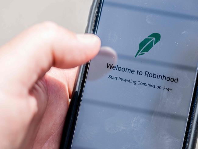 The Robinhood investment app. Picture: AFP