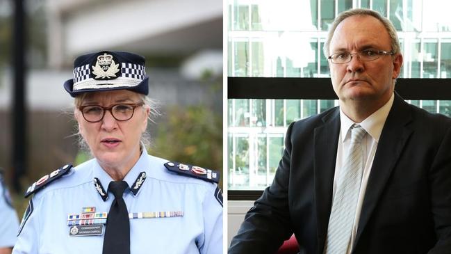 Police Commissioner Katrina Carroll and Coroner Terry Ryan.