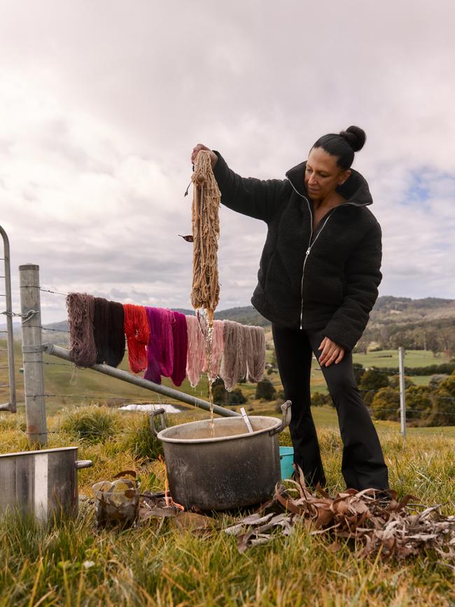 Miller showcasing her traditional dyeing process. Pictures: Fendi