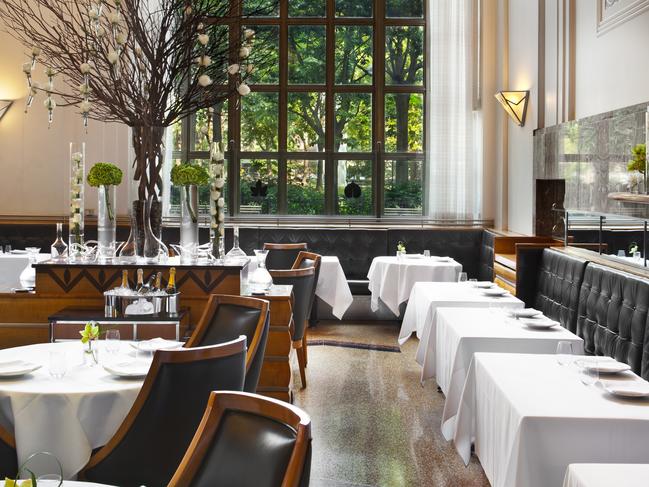 Detail of the dining room of Eleven Madison Park in New York, NY.