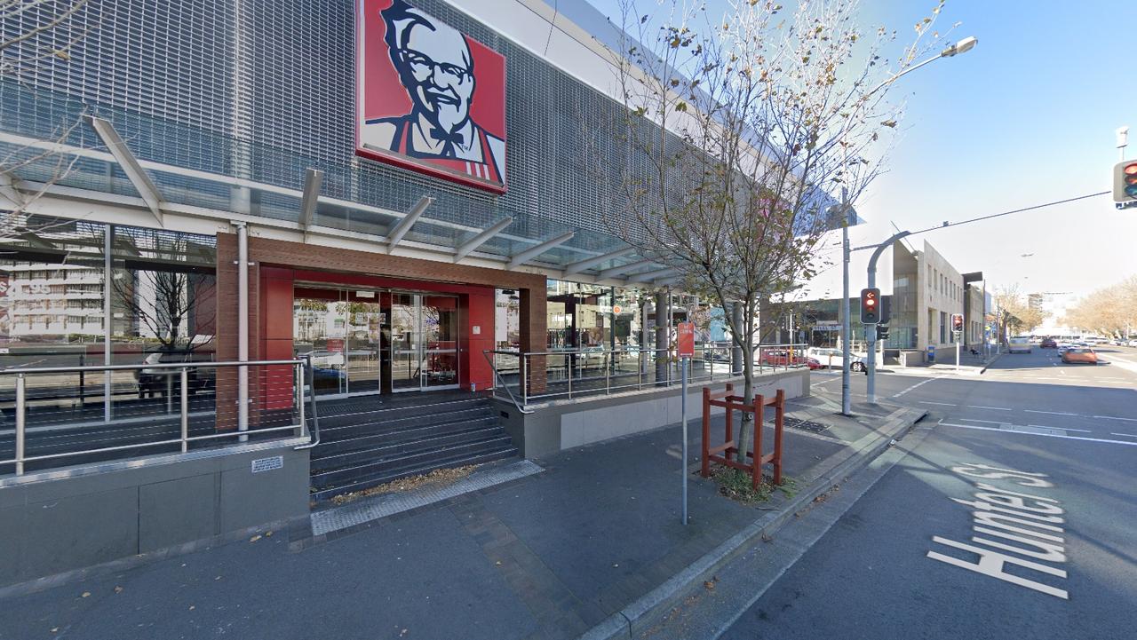 The road rage incident started with a dispute in the KFC Palais Newcastle car park. Picture: Google Maps via NCA NewsWire