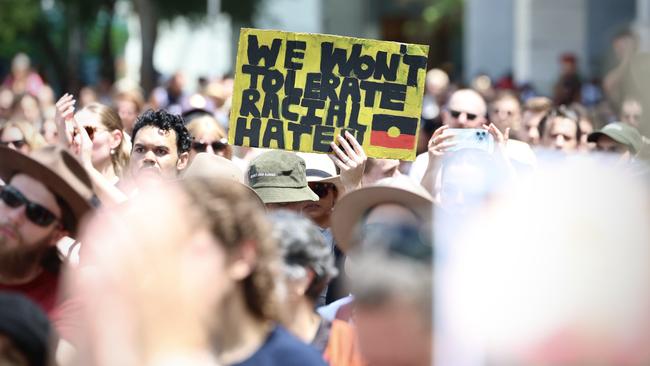 A rally for Cassius Turvey in Perth on Wednesday. Picture: Getty Images