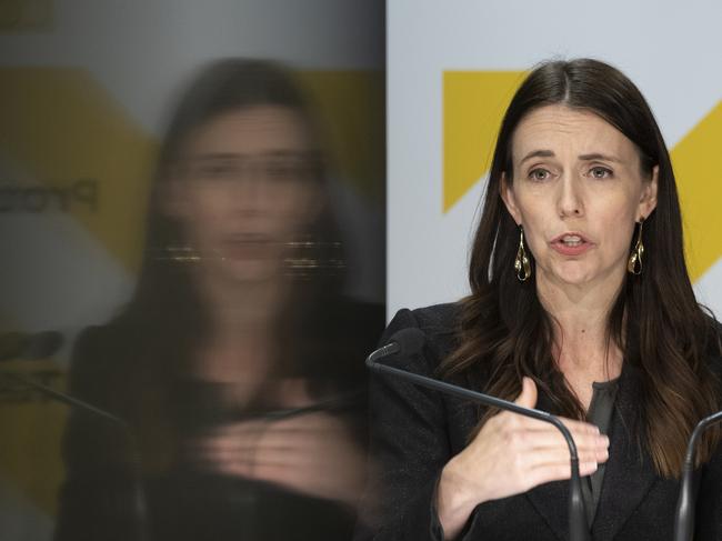 NZ Prime Minister Jacinda Ardern announces all of New Zealand will move into the Covid-19 Protection Framework from 11.59pm on December 2. Picture: Getty Images